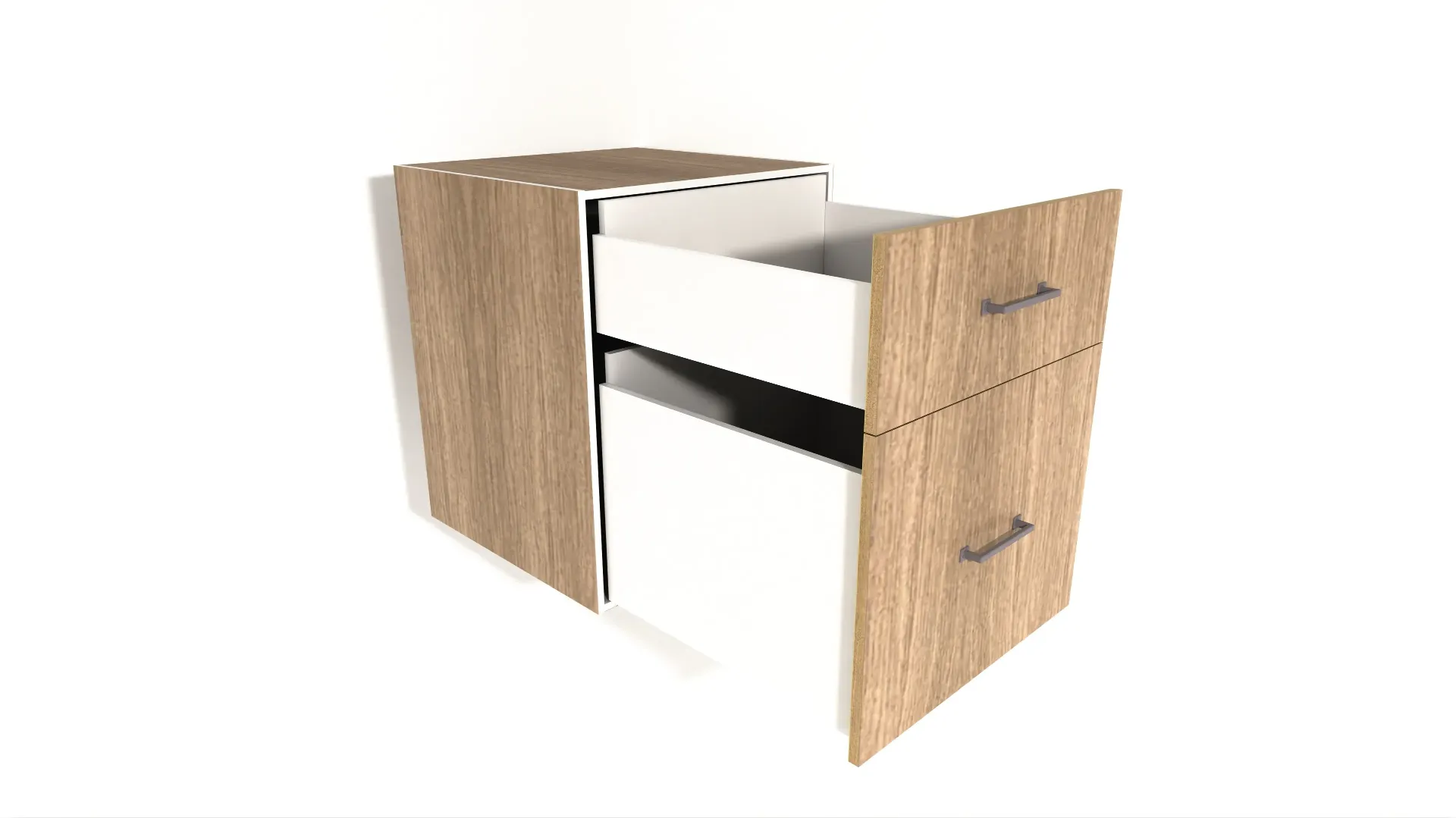 [BU2DMXL-450] Base Unit 2 Drawer - M,XL (450, Blum, White_1311 Tap)
