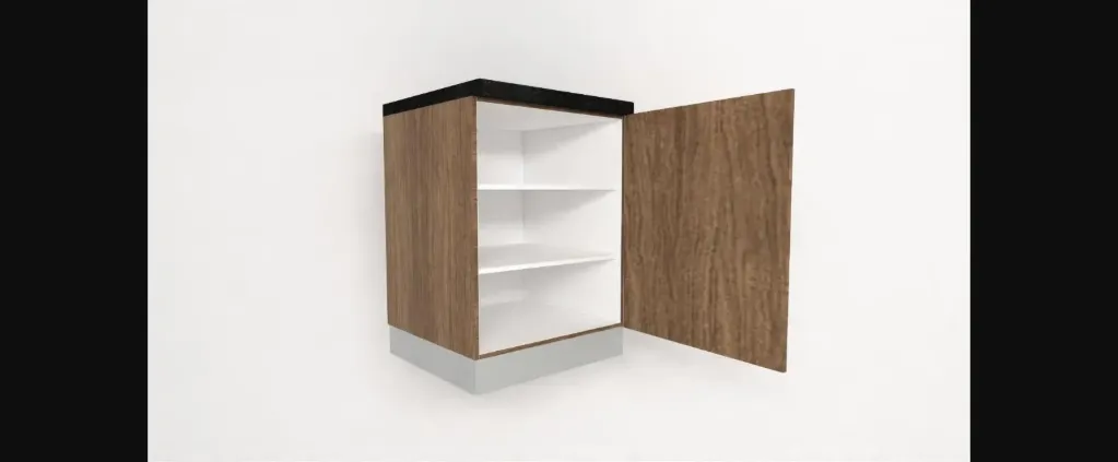[BUSD2S-300-R] Base Unit 1 Shutter - 2 Shelf (300, Blum, White_1311 Tap, Right)