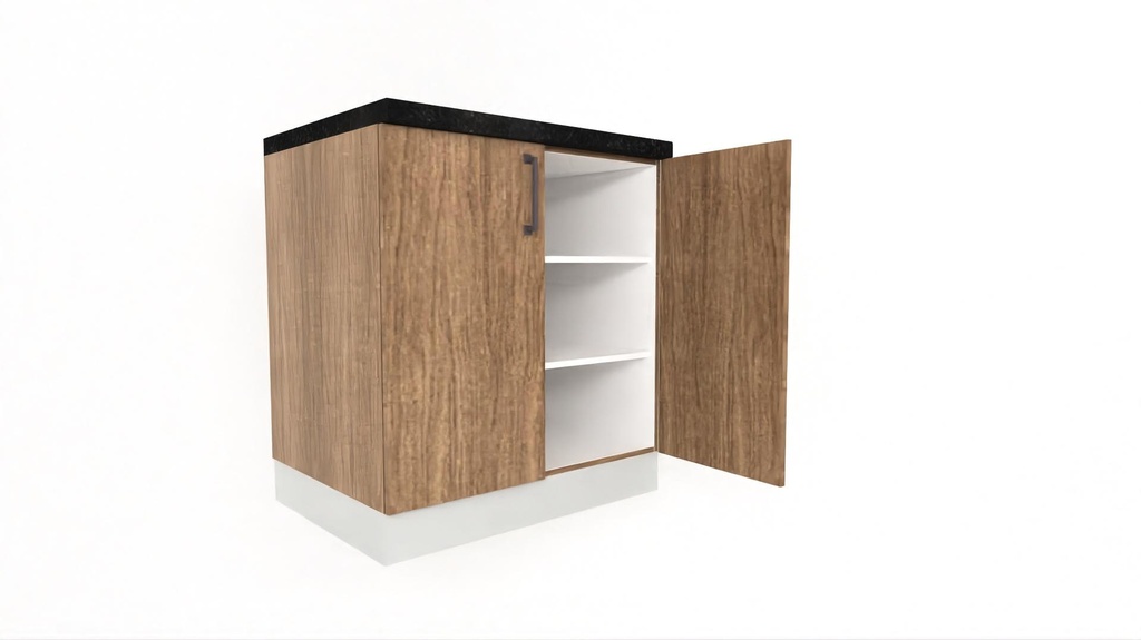 [BUDD2S-700-N] Base Unit 2 Shutter - 2 Shelf (700, Blum, White_1311 Tap)