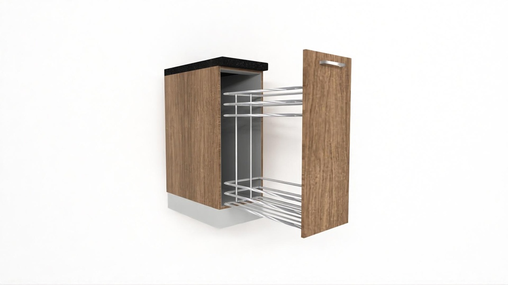 [BUBP2T-300-N] Base Bottle Pullout Unit - 2 Tier - 580D (300, White_1311 Tap)