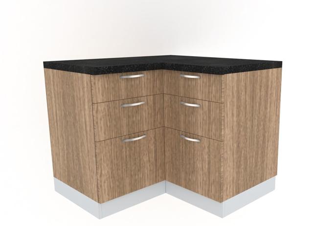 [BUSC3D-N] Space Corner - 3 Drawer (White_1311 Tap)