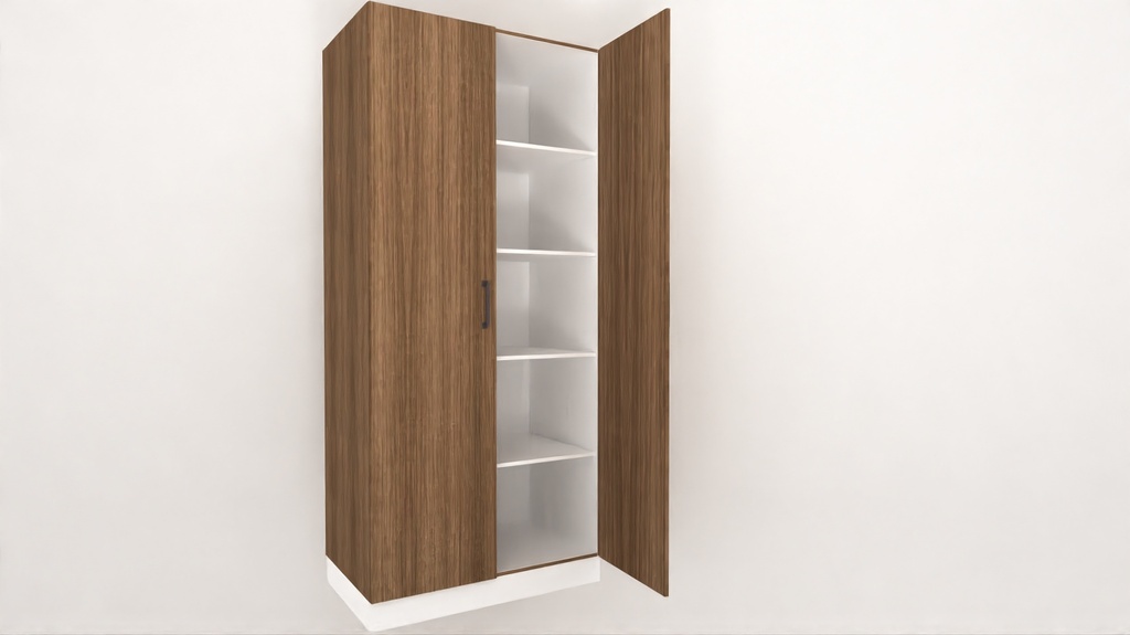[TUDD4S-750x2040H] Tall Unit 2 Shutters 4 Shelves (750, White_1311 Tap)