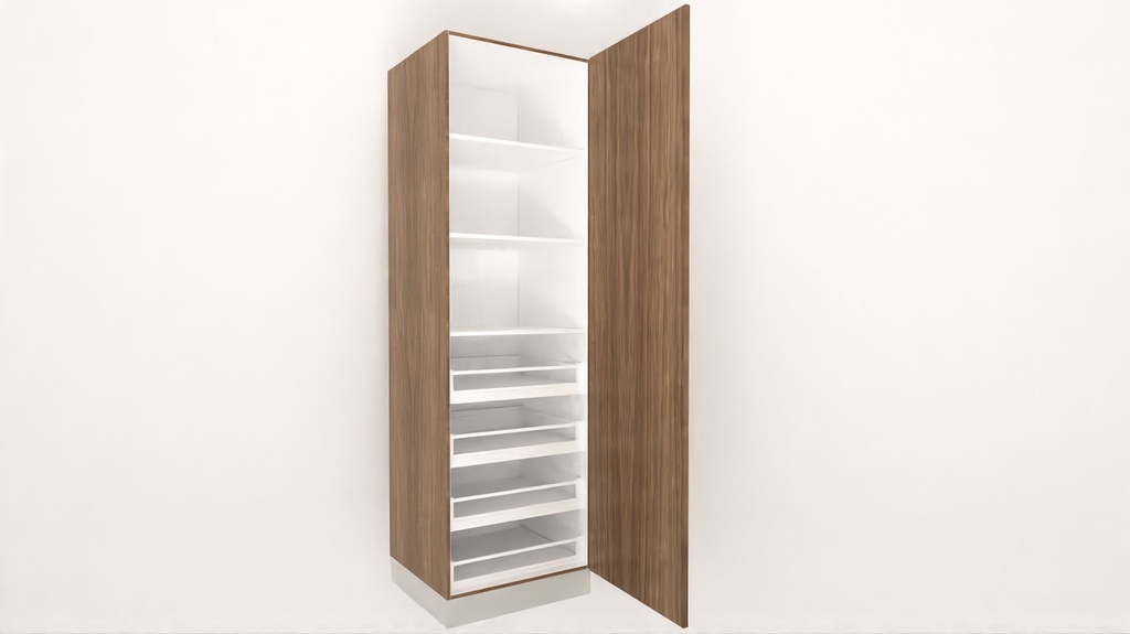 [TU4ID3S-600x2040H] Tall Unit 4 Int Drawer 3 Shelves (2040, White_1311 Tap)