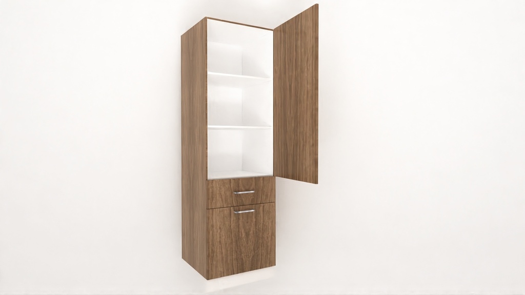 [TUDSD1D2S-600x2040H] Tall Unit 1 Split Door 1 Ext Drawer (White_1311 Tap)