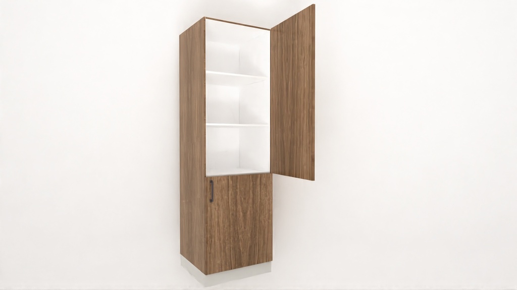 [TUDSD1ID2S-600x2040H] Tall Unit 1 Split Door 1 Int Drawer (White_1311 Tap)