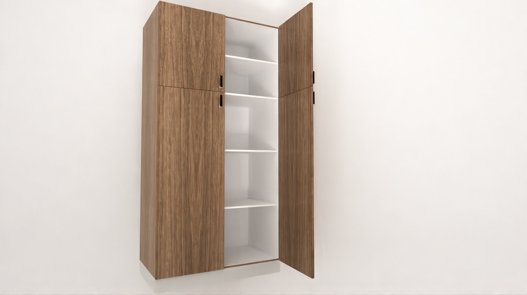 [TUDDS4S-750x2040H] Tall Unit 1 Split 2 Door 4 Shelves_Top 600H (750, White_1311 Tap)