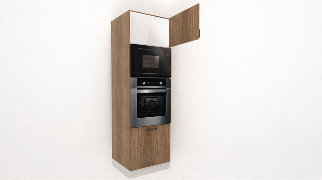 [TUBIOM1D-600x2040H] Tall Unit Built-In-Oven + Microwave 1 Ext Dwr Unit (White_1311 Tap)
