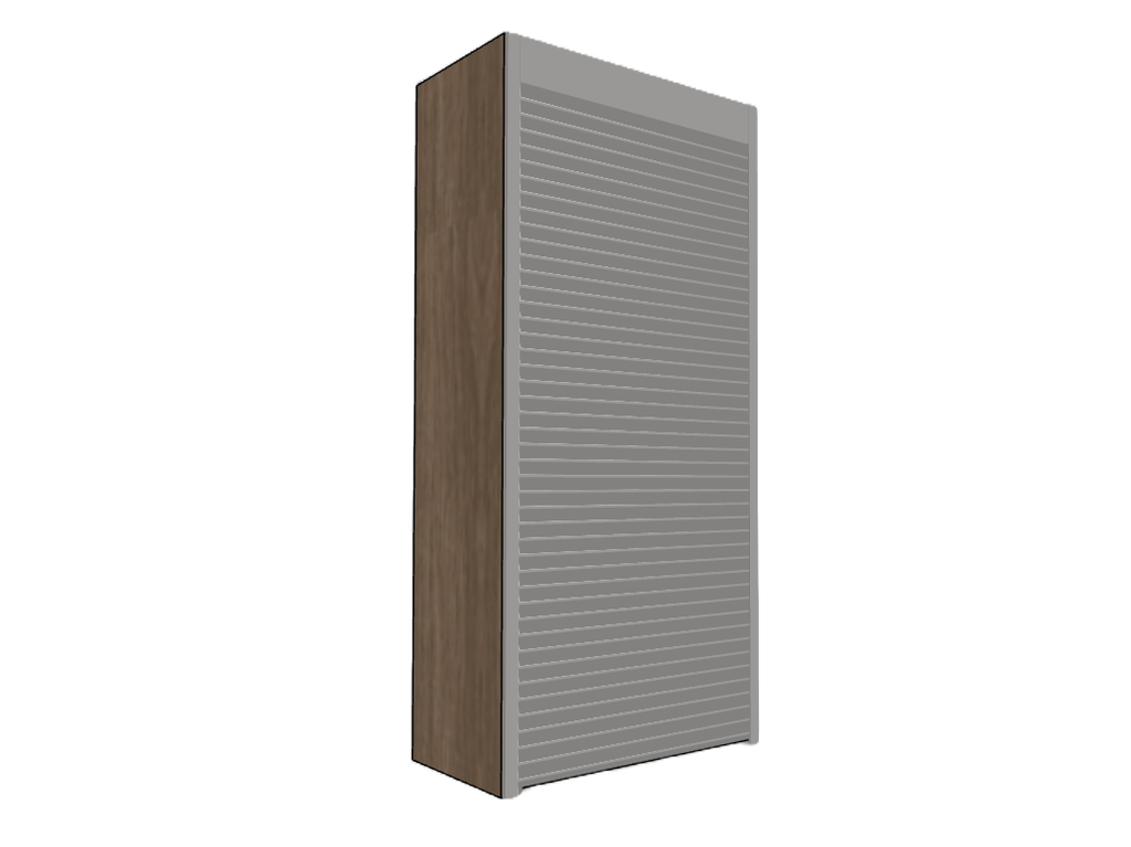 [WURSGS-600x300x1200-N] Wall Unit Rolling Shutter Glass Shelf (White_1311 Tap)