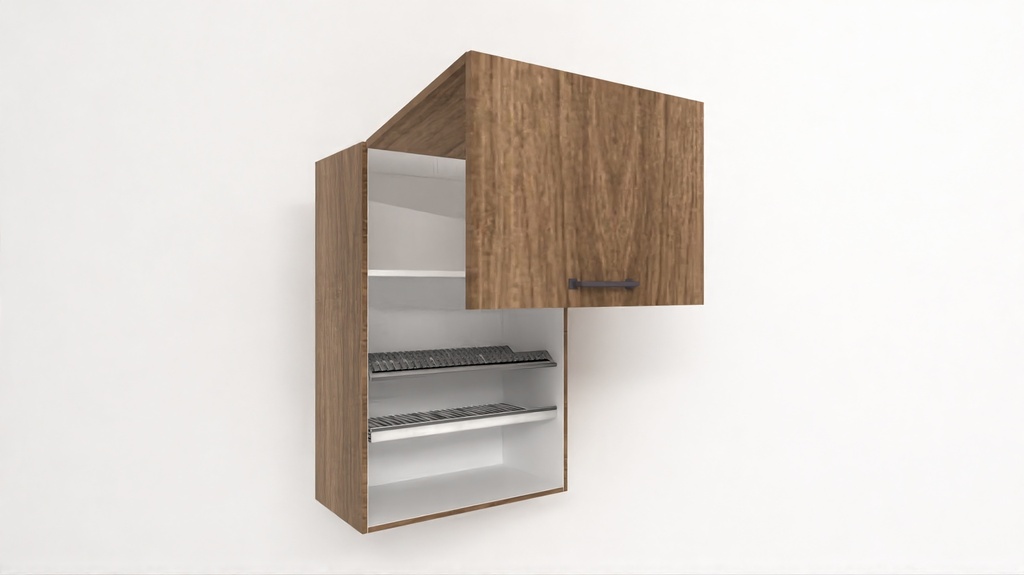 [WUBFDR-800-N] Wall Unit Dishrack Bi-fold Lift-Up (800, White_1311 Tap)