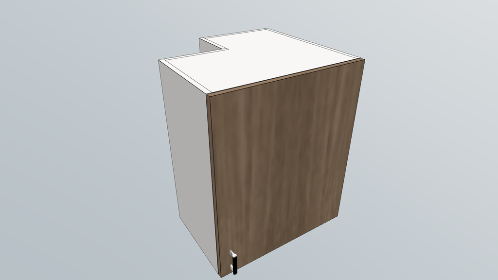 [L- Shape Wall Cabinet_LHS-N] Wall Unit L-Shape Cabinet - LHS (White_1311 Tap)