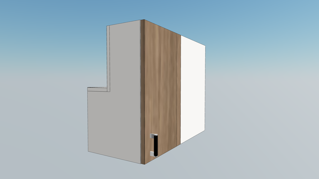 [Blind Corner RHS for Beam-N] Wall Unit Blind Corner RHS for Beam (White_1311 Tap)
