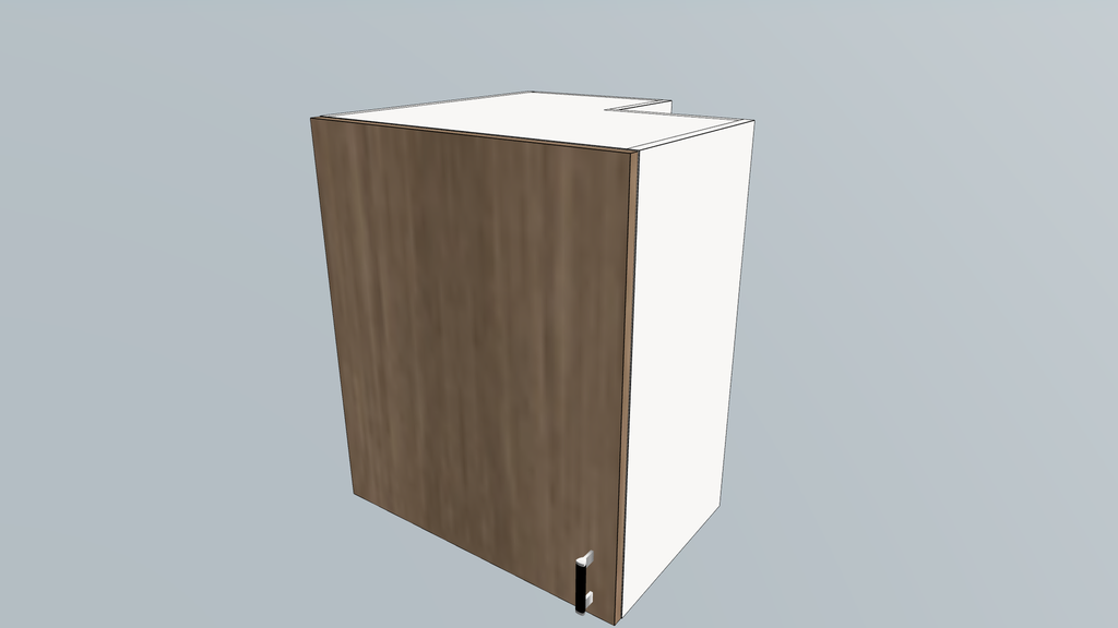 [L- Shape Wall Cabinet_RHS-N] Wall Unit L-Shape Cabinet - RHS (White_1311 Tap)